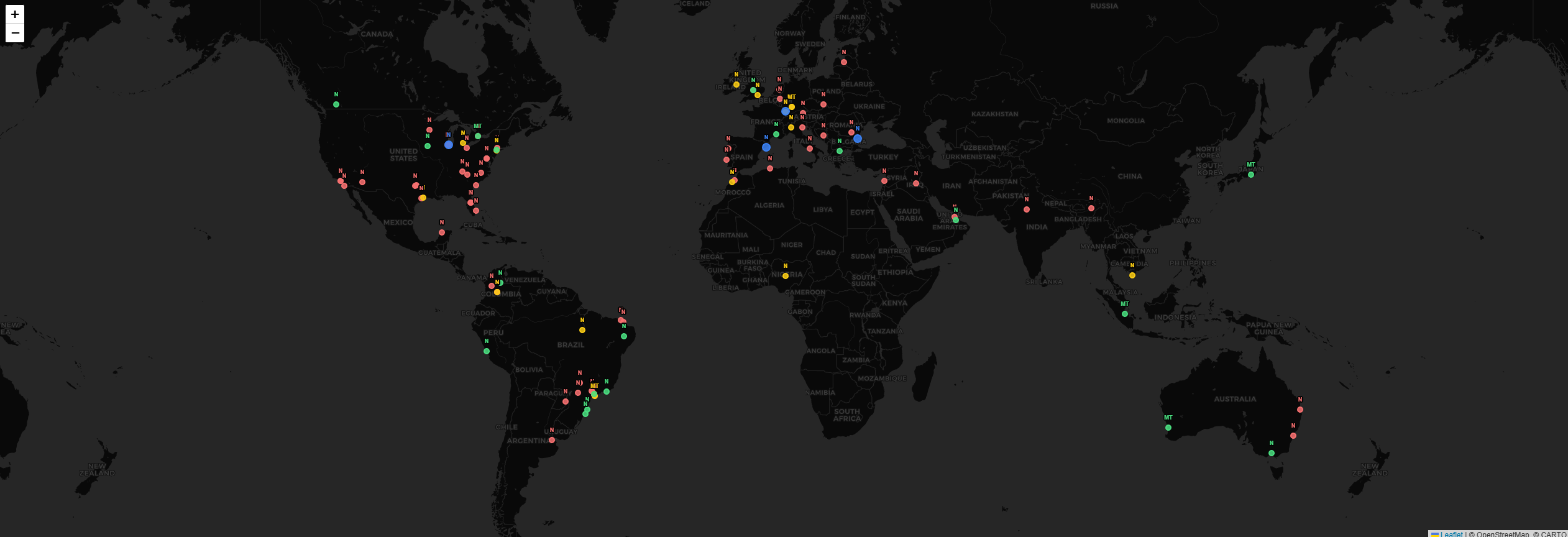 GammaOrderBook users worldwide map – NinjaTrader traders across 6 continents